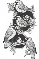 "everything little thing gonna be alright" with 3 little birds around it tattoo design idea