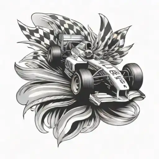 formula one racing tattoo design idea