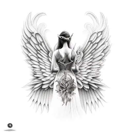 black angel tattoo designs