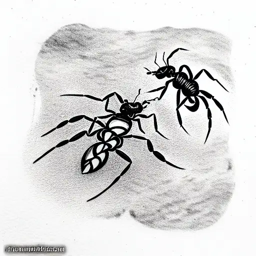 dead ant tattoo design idea