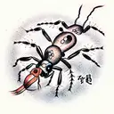 dead ant tattoo design idea