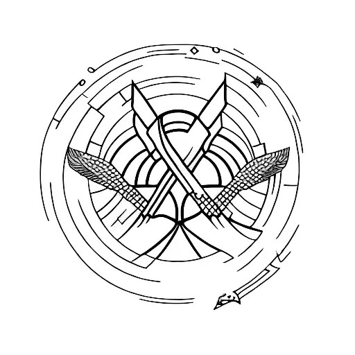 Apollo and Artemis symbol and ideology  tattoo design idea