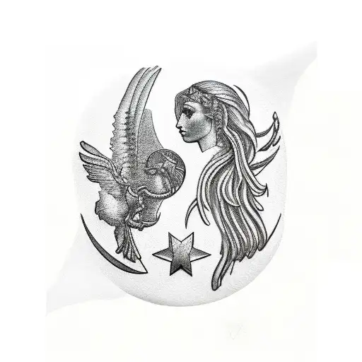 Apollo and Artemis  tattoo design idea