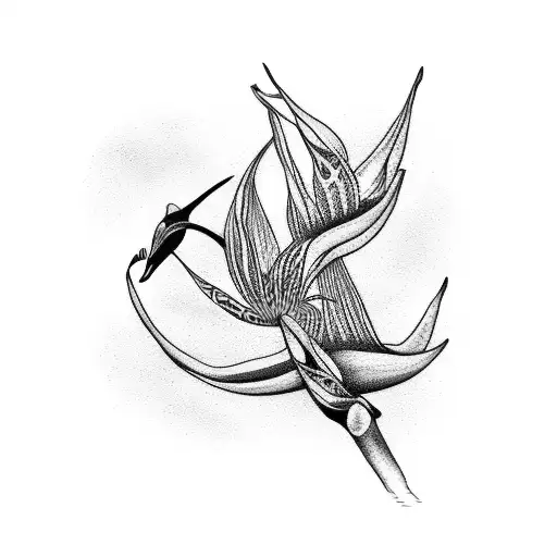 Bird of Paradise tattoo design idea