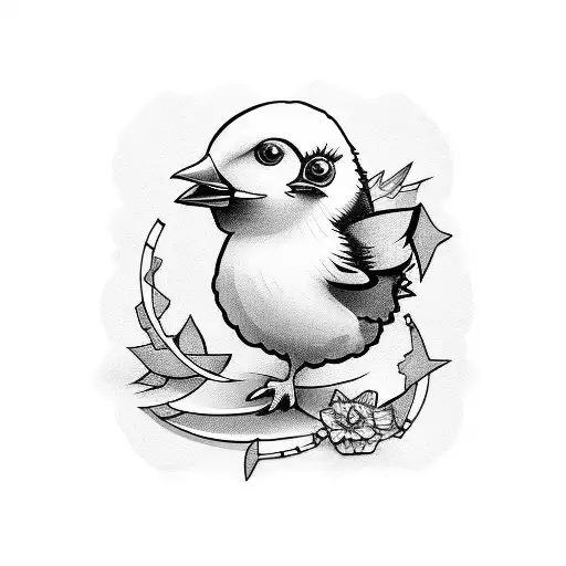 chick with number 16 tattoo design idea