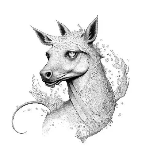 kelpie acceptance trust bravery tattoo design idea