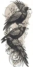 crow flying tattoo design idea