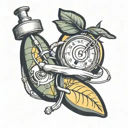 mango with a stethoscope wrapped tattoo design idea