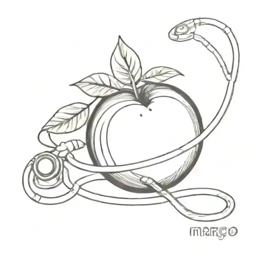 mango with a stethoscope tattoo design idea
