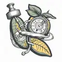 mango with a stethoscope wrapped tattoo design idea