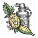 mango with a stethoscope wrapped tattoo design idea