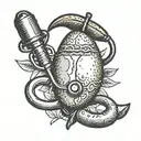 mango with a stethoscope wrapped tattoo design idea