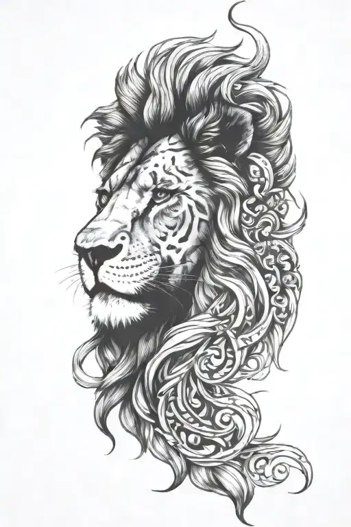 lion face with scar lion face tattoo design idea