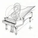 A minimalistic tattoo of Adele's signature symbol intertwined with a piano key tattoo design idea