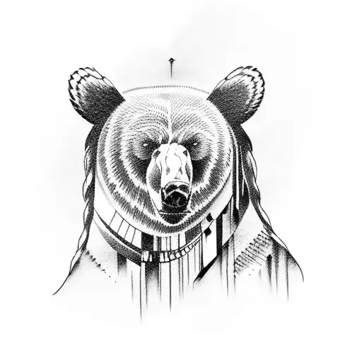 native American 3 bear tattoo design idea