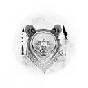 native American 3 bear tattoo design idea