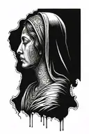 Virgin Mary weeping   tattoo design idea