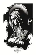 Virgin Mary weeping   tattoo design idea