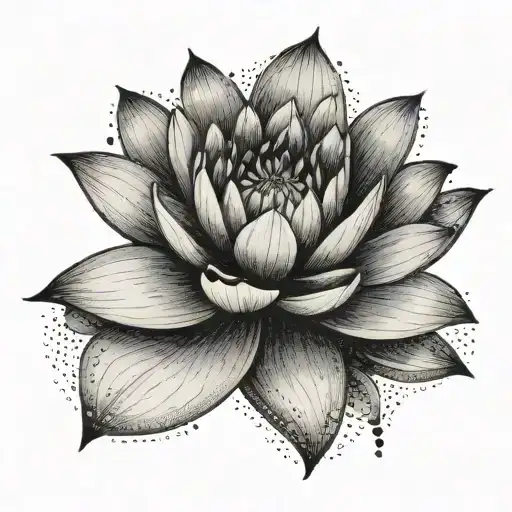 water lily flower and adoption symbol tattoo design idea