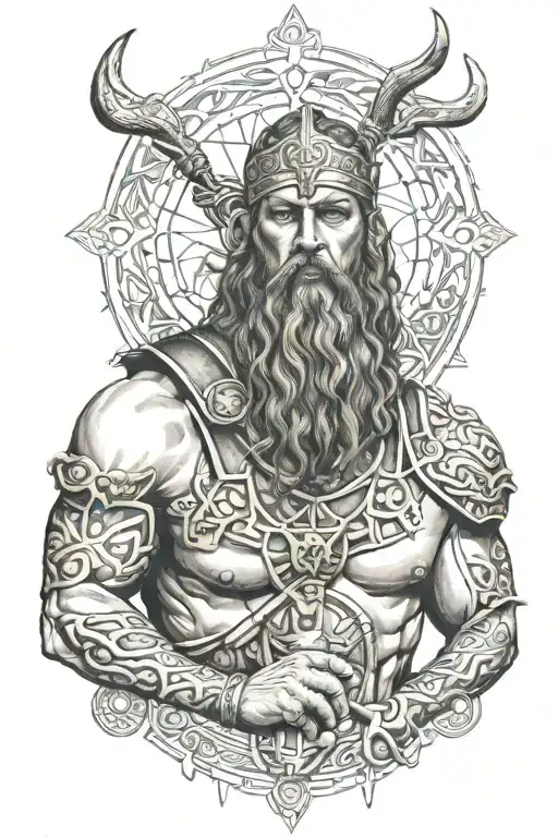 tyr with libra tattoo design idea