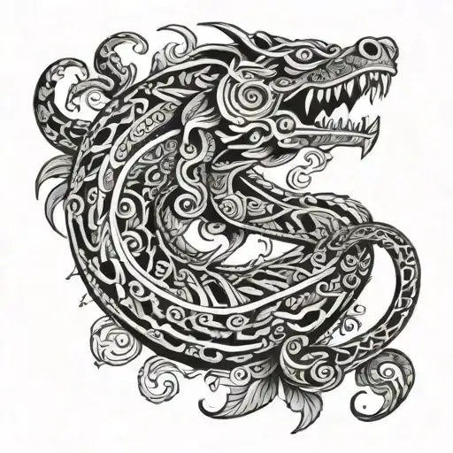 Aztec cosmic serpent tattoo tattoo design idea