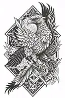 phoenix rising from a warrior tattoo design idea