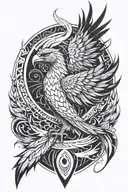 phoenix rising from a warrior tattoo design idea