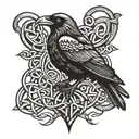 raven celtic knot tattoo design idea
