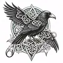 raven celtic knot tattoo design idea