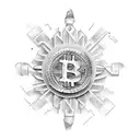 gun with Bitcoin Symbol  tattoo design idea