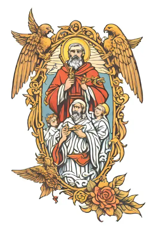 st jude st Francis and angels tattoo design idea