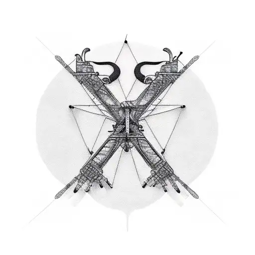 construction crane tattoo design idea