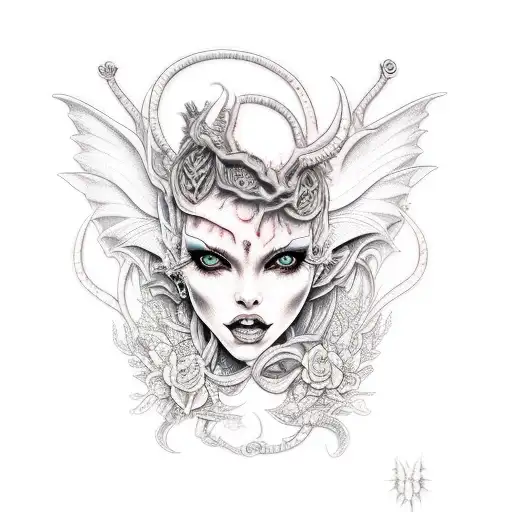 succubus tattoo design idea