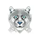 A majestic panther with intricate clock gears integrated into its fur tattoo design idea