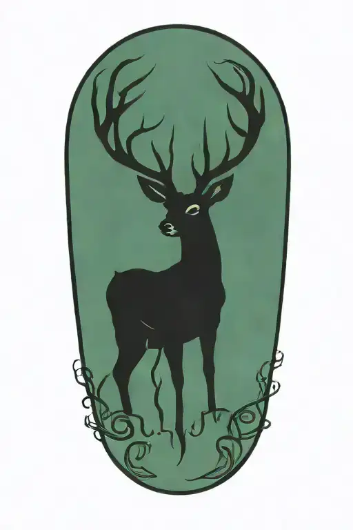 celtic deer silhouette tattoo design idea