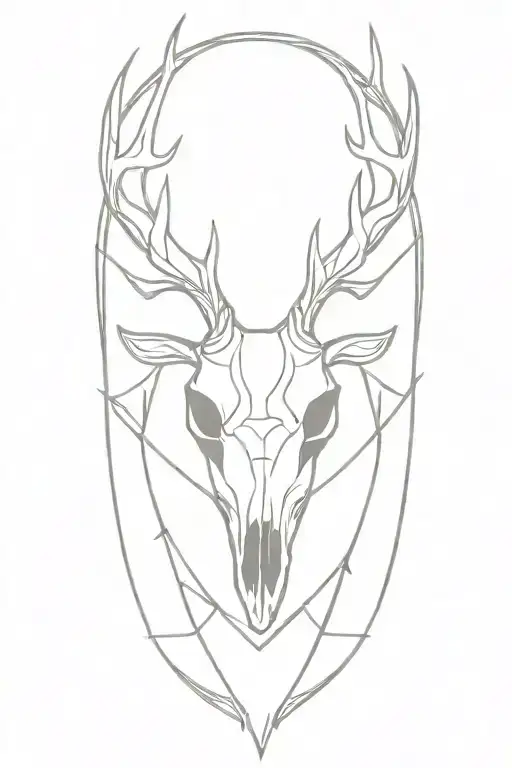 Deer skull celtic pattern tattoo design idea