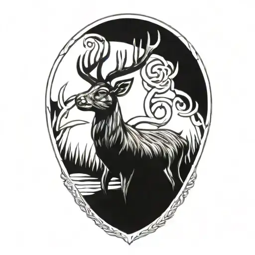 celtic deer tattoo design idea