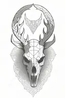 Deer skull celtic pattern tattoo design idea