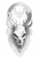Deer skull celtic pattern tattoo design idea
