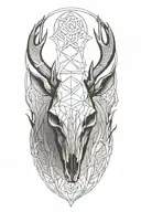 Deer skull celtic pattern tattoo design idea