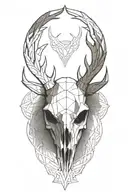 Deer skull celtic pattern tattoo design idea