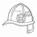 A minimalist representation of a firefighter's helmet with shamrocks tattoo design idea