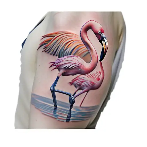 flamingos tattoo design idea