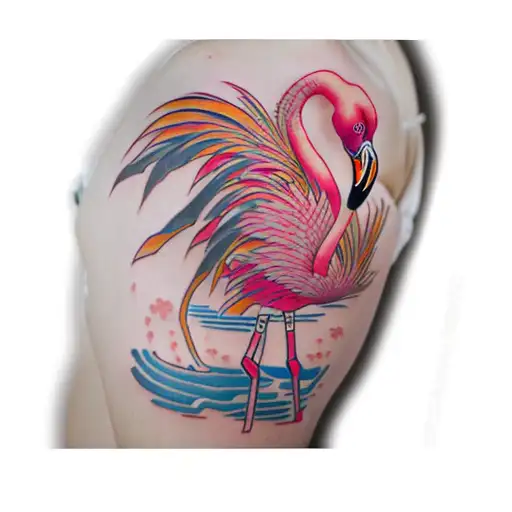 flamingos tattoo design idea