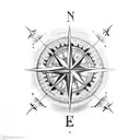 old compass tattoo design idea