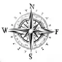 old compass tattoo design idea