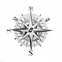 old compass tattoo design idea