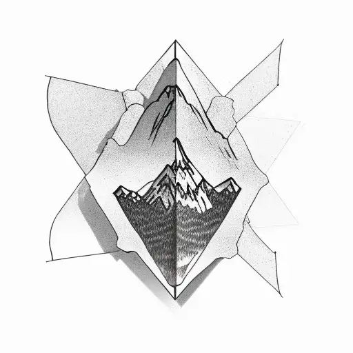 football mountains and music tattoo design idea