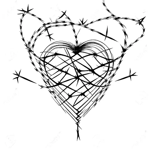 Barbed Wire heart tattoo design idea