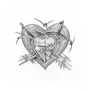 Barbed Wire heart tattoo design idea